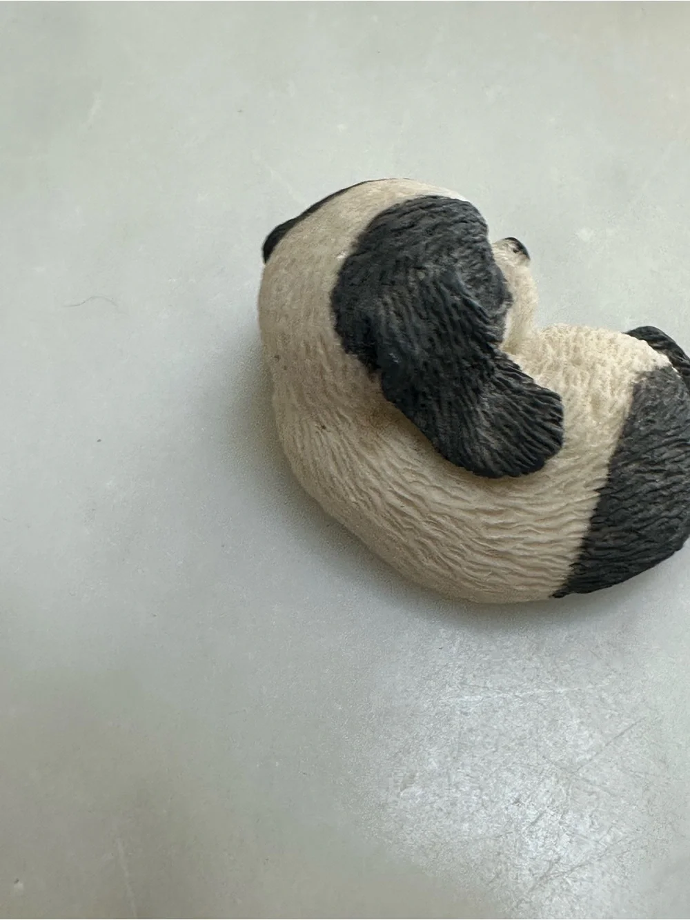 Vintage 1990s Stone Critter Balck and Cream Small Pet Puppy Figurine